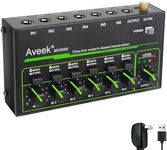 Aveek 6 Channel Mixer - Mini 6 Stereo Audio Mixer, Low-Noise for Precision Sub-Mixing,1/4" TRS Input/Output Ideal for Mics/Guitars/Bass/Stage