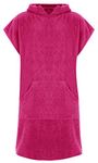 Adults Hooded 100% Cotton Changing Robe Beach Terry Towelling Poncho Towel Swimming Surf (Pink, L/XL)