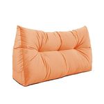 Lancashire Textiles Faux Suede Triangular Wedge Headboard Cushion - Comfortable Support for Bed or Sofa - Ideal for Maternity, Reading, Lounging, and Resting [Orange, Single Bed - 20 x 50 x 90cm]