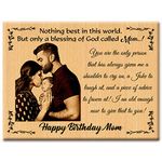 GFTBX Engraved Wooden Photo Plaque Best Gift for Mom Birthday (12x9in, Wood) Rectangular, Tabletop