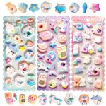 FunBlast Kawaii Stickers Set – 3 Sheets, 50 Pcs Puffy Stickers for Kids, 3D Stickers for Girls, Aesthetic Sticker, Cute Stickers, Foam Stickers for Kids, Craft Stickers, Self Adhesive Stickers