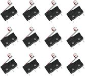 JZK 12 Pcs Micro Limit Switch with Momentary Roller Lever Arm 3 pin 3Pin AC 250V 5A SPDT 1NO 1NC Snap Action Micro Switches