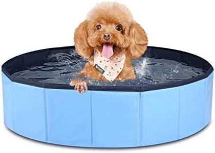 MorTime Foldable Dog Pool Portable Pet Bath Tub Large Indoor & Outdoor Collapsible Bathing Tub for Dogs and Cats (S, 31" x 8")