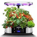 JustSmart 12 Pods Hydroponics Growing System, Smart Indoor Garden with 3 Planting Modes, Up to 30", 120 LED Light, Fixed Hooks, Automatic Timer, Silent Pump for Home Kitchen Gardening, GS1 Lite