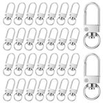 30PCS Metal Lobster Claw Clasps Swivel Clasp Lanyard Clips Snap Hooks Strap, Key Chains Connector Jewelry Making, Colorful Little Clip for Backpack Charms, Zipper Pulls, Beads Projects (Silver)