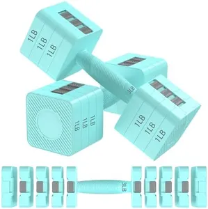 Hezeyferg Adjustable Dumbbells Set of 2, Hand Weights Sets with 5 Levels 3lb, 5lb, 7lb, 9lb, 11lb, Adjustable Weight Dumbbells for Women/Men Home Gym Full Body Workout (Blue)