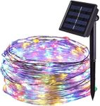 Outdoor Solar String Lights, 10M, Multicolour, 8 Modes, Remote Control, Solar Garden Lights, IP65, in-Door, Out-Door, Decor, Ground Stake, Party, Celebration, Patio Decor, All Occasions
