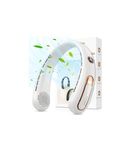 Neck Fan, Bladeless Portable Neck Fan, 4000mAh USB Rechargeable Face Fan, 3 Speed Personal Cooling Fan with 360° Airflow - for Hot Flashes Home Office Travel Outdoor Sports (White)
