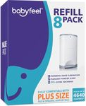 Babyfeel Refills for DEKOR PLUS Diaper Pails, 8 Pack, Exclusive 30% Extra Thickness, Fresh Powder Scent, Holds up to 4640 Diapers