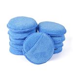 Autocare Microfiber Wax Applicator, Ultra-Soft Microfiber Wax Applicator Pads with Finger Pocket Wax Applicator for Cars Wax Applicator Foam Sponge (Blue, 5" Diameter, Pack of 10)