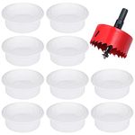 Hejo 10PCS Desk Grommet, White Table Cable Grommet 60mm with Hole Saw, Round Cord Cable Hole Cover Wire Organizer for Home and Office Table