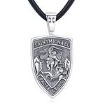 Eusense St Michael Necklace for Men Women, 925 Sterling Silver Protection Pendant with Archangel, Angel Guardian Saint Amulet, Jewellery Gift for Boys Girls