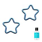 BodyJewelryOnline 16ga Star Shaped Split Ring Perfect For Nose, Rook, Daith and Tragus Piercings - Anodized Titanium 316L Surgical Steel pack Of 2, 16g-3/8"(10mm), Stainless Steel