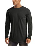 MAGCOMSEN Men's Long Sleeve Shirts UPF 50+ UV Sun Protection Athletic Shirts for Hiking Running Workout Rash Guard, Black, X-Large