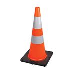 Pioneer 28" Hi Vis Safety Cone for Traffic or Construction - Professional Quality Flexible PVC - 71 Cm - Orange