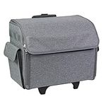 Everything Mary Sewing Machine Trolley Bag on Wheels, Grey - Sewing Machine Storage Case for Brother, Singer, Bernina, and Most Machines - EVM12857-1