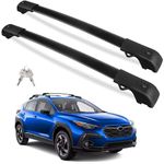 Tuyoung Lockable 220lbs Roof Rack Cross Bars Compatible with Subaru Crosstrek 2024 (Not for Wilderness) with Side Rails, Heavy Duty Aluminum Roof Crossbars Rooftop Luggage Racks Carrier Black