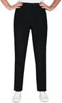 Alfred Dunner Women's Petite Super Stretch Mid- Rise Average Length Pant, Black, 18 Petite
