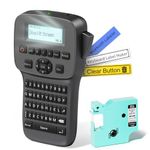 Label Maker Machine with Tape, Rechargeable Label Maker Portable, QWERTY Keyboard Labeler with Backlit LCD Screen, Bluetooth Label Printer EazeID LM1600 for Kitchen Office School Organization