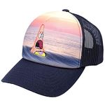 Concept One SpongeBob Squarepants Truck Hat, Patrick Star Adjustable Snapback Baseball Cap, Navy Blue, One Size