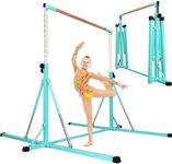 FC FUNCHEER Foldable Gymnastics bar, Gymnastic Bar for Kids Ages 3-20,Gymnastic Kip Bar, 5.3FT/ 8FT Base Length,Adjutable from 35.4" to 59"/45" to 71",Kids Grils Home Gym Floor Equipment