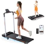 HomeTro Walking Pad With Incline 7%, Treadmills For Home Foldable, 2.5HP Ultra-Quiet Compact Folding Under Desk Treadmill with Handle, 12 Modes Running Machine,12 km/h Speed Walking Pads.