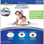 RV Short Queen Mattress Protector 60" Wx75 Lx9 D - Waterproof Zippered Encasement Hypoallergenic Premium Quality Cover Protects Against Dust Allergies