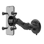 Ram Mount Twist Lock Suction Cup Mount with Universal X-Grip Cell Phone Holder, Black, RAM-B-166-UN7U