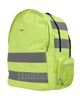 HuntaDeal Hi Vis Backpack Adjustable Rucksack Bag | High Visibility Safety Reflective Work Cycle Hiking Walking Heavy Duty 25L Capacity, Yellow