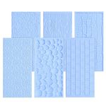 6 Packs Fondant Impression Mat Mold Set, Embossed Tree Bark/Brick Wall/Flower/Cobblestone/Stone Wall Texture Design
