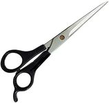 QKYPZO Hair Cutting Scissors Professional Stainless Steel for Salon Barber and Home Use for Men and Women Hair Cut Scissors (Black Handle) - Set of 1