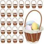 Juvale 24 Pack Mini Woven Baskets with Handles - Bulk Miniature Baskets for School Projects, Mini Wicker Baskets for Party Favors, Tiny Baskets for Crafts, Picnic - 2x3 inch