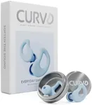 CURVD Everyday Earplugs – Ultra Soft, Customizable Sleep, Travel, Sensitivity, Noise Protection, for Sound Canceling Isolation, up to -30dB Reduction, NRR 15, Reusable and Sustainable (Light Blue)