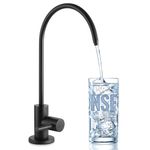 KES Black Water Filter Tap for Kitchen Sink Reverse Osmosis Faucet Non-Air-Gap Drinking Water Tap SUS304 Stainless Steel, Z504CLF-BK