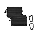 2 Pack Water-Resistant Tactical Pouch molle Belt Pouch Molle EDC Pouch Tactical Belt Pouch (Black)