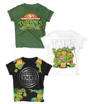 Ninja Turtles T-Shirt (Sets) Michelangelo Leonardo Raphael Donatello TMNT Outfit Costume Tee Toddler Birthday to Kids Clothes, Hunter Green/White/Black, 12 Years