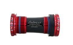 TRiPEAK English Threaded Bottom Bracket for Shimano Hollowtech II 24mm Spindle crankset, Ceramic Bearings, MTB (68/73mm), Red [BSA]