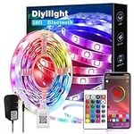 Diyilight Led Strip Lights 50 ft Smart Light Strips with App Control Remote, 5050 RGB Led Lights for Bedroom, Music Sync Color Changing Lights for Room Party
