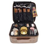 House of Quirk Makeup Box/22 Cms Cosmetic Storage Case With Adjustable Compartment (Rose Gold)