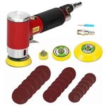 Mini Orbital Sander, 1/2/3 Inch Mini DA Air Sander, Handheld Random Orbital Polisher Pneumatic Tools for Auto Body Work, 15,000rpm High Speed Air Powered Sanders & Polisher Machine