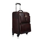 DORPER Money Hill Leather 44 litres Laptop Business Roller 18 inch Trolley Travel Bag for Men Cabin Size (3.5Kg) (Brown, Leather)