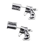 MYOSPARK Antique Silver Plated Gun Pistol Shape Weapon Stud Earrings Hip Hop Jewelry Punk Cool Style Jewelry for Women Men Teens (Pistol Stud)