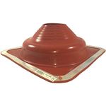 DEKTITE Square Base Pipe Flashing Boot: #6 RED (DFE206RE) High Temp Silicone Square Base Flexible Pipe Flashing Dektite (for OD Pipe Sizes 5" - 9") Pipe Flashing