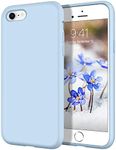 DOMAVER iPhone SE 3 Case 2022, iPhone 8 Case, iPhone SE 2020 Case, iPhone 7 Case Liquid Silicone Shockproof Slim Smooth Soft Gel Rubber Microfiber Lining Cushion Protective 4.7 inch – Light Blue