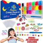 Loomartic 5000+ Colorful Rubber Loom Bands Premium Quality Loom Bands kit in 20 Unique Colors with Beads and Art Supplies for Friendship Bracelet Making kit in Craft Storage Box