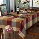 Rectangle Tablecloth 52 x 70 Inch Checkered Table Cloths Waterproof Anti-Shrink Soft and Wrinkle Resistant Decorative Fabric Table Cover for Kitchen Dinning Tabletop Outdoor(Rectangle/Oblong,Red)