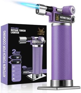 RAVS Butane Torch, 2 Flame Mode Soldering Torches, Kitchen Torch with Adjustable Flame, Industrial Soldering Torches for DIY, Brazing, Welding, Resin Art, Purple Mini Torch, Butane not Include