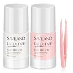 Saviland Liquid Nail Latex- 2PCS Liquid Latex Nails Peel Off Cuticle Care Kit, Latex Nail Polish Barrier Cuticle Protector Manicure Accessory Starter Set for Nail Salon Home DIY