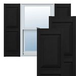 12"W x 51"H Lifetime Vinyl, Standard Two Equal Panels, Raised Panel Shutters, w/Installation Shutter-Lok's & Matching Screws (Per Pair), Black