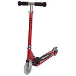 JD Bug Junior Street Folding Kids Scooter, for Boys and Girls Aged 5+, Adjustable Handlebar Height (Red Glow Pearl)